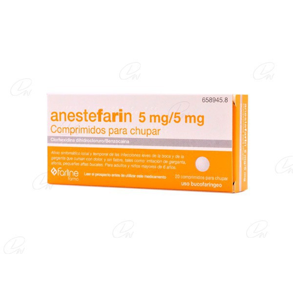 ANESTEFARIN 5 mg/5 mg COMPRIMIDOS PARA CHUPAR,...