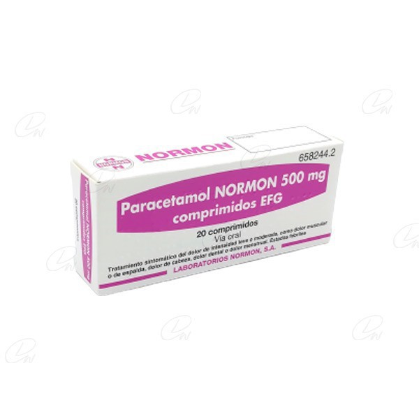 PARACETAMOL NORMON 500 mg COMPRIMIDOS EFG, 20...
