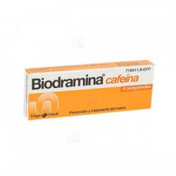 BIODRAMINA CAFEINA COMPRIMIDOS RECUBIERTOS, 4 comprimidos