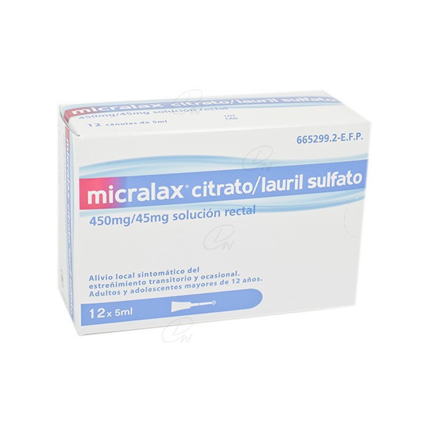 MICRALAX CITRATO/LAURIL SULFOACETATO 450 mg/45...