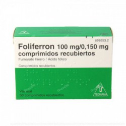 FOLIFERRON 100 mg/ 0,150 mg COMPRIMIDOS RECUBIERTOS, 30...