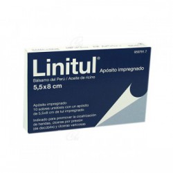 LINITUL APOSITO IMPREGNADO, 10 apositos de 5,5 x 8 cm