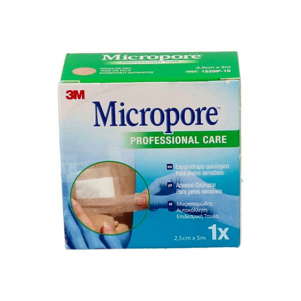 Esparadrapo Micropore Piel 5X 2,5