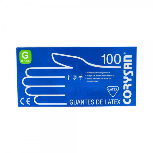 Guantes Corysan Latex Blanco T/G 100 Un